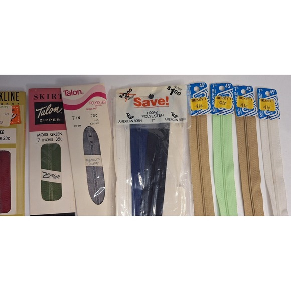 Lot of 12 Vtg Zippers 7 Inches Talon Coats And Clark - Picture 3 of 11